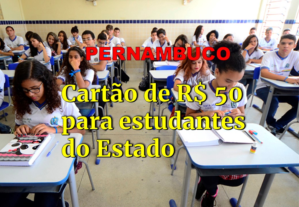 CARTÃO ALIMENTAÇÃO DE R$ 50,00 PARA ESTUDANTES DA REDE ESTADUAL