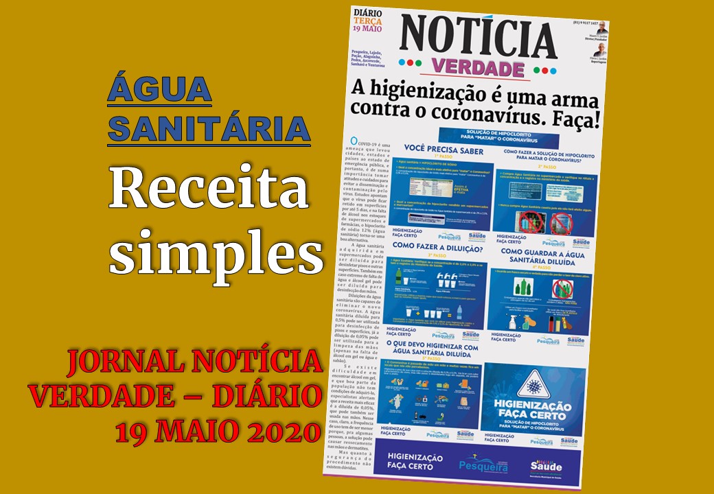A higienização é uma arma contra o coronavírus. Faça!