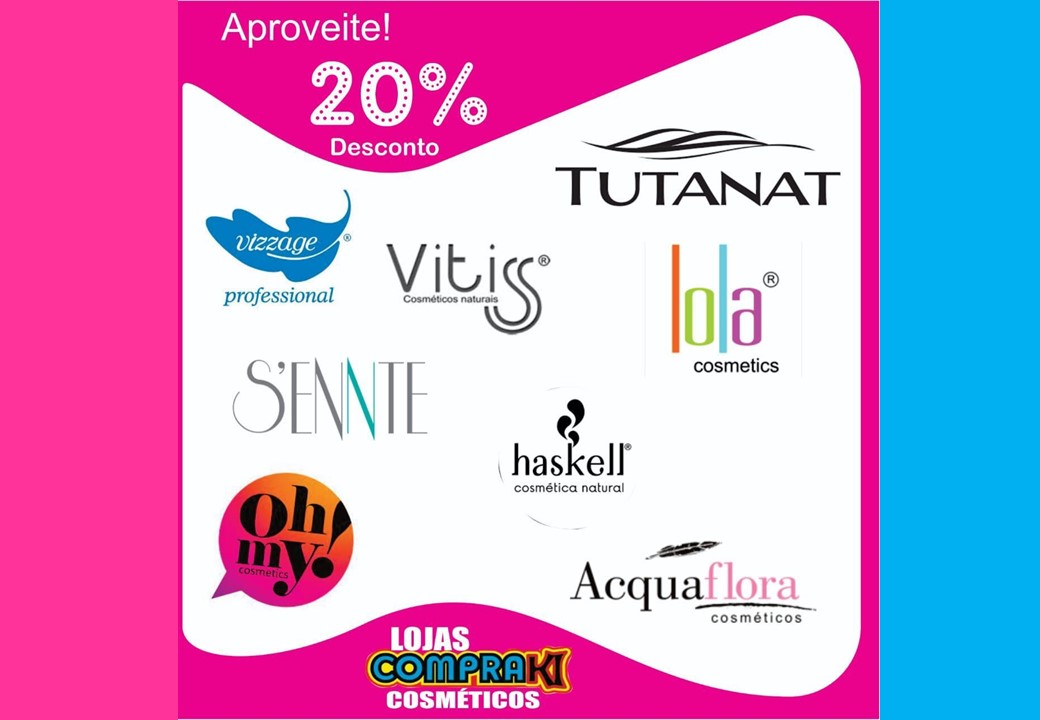 PROMOÇÃO | Imperdível. Apenas hoje (17) nas Lojas Compraki Cosméticos. Desconto único de 20%