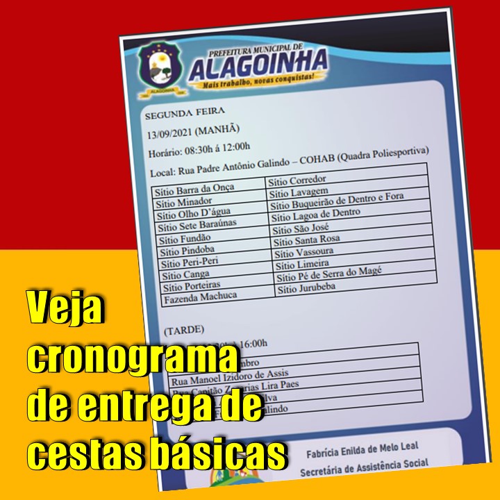 ALAGOINHA | Prefeitura inicia cronograma de entrega de cestas básicas