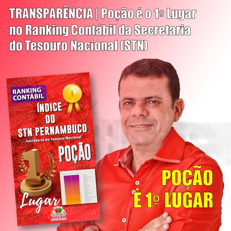 TRANSPARÊNCIA | Poção é o 1º Lugar no Ranking Contábil da Secretaria do Tesouro Nacional (STN) em Pernambuco