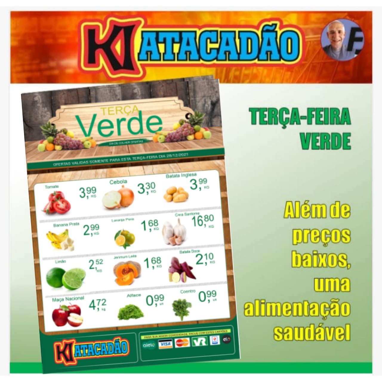 KI-ATACADÃO | TERÇA-FEIRA VERDE tem frutas e verduras, legumes com preços especiais em Pesqueira, no Ki-Atacadão.