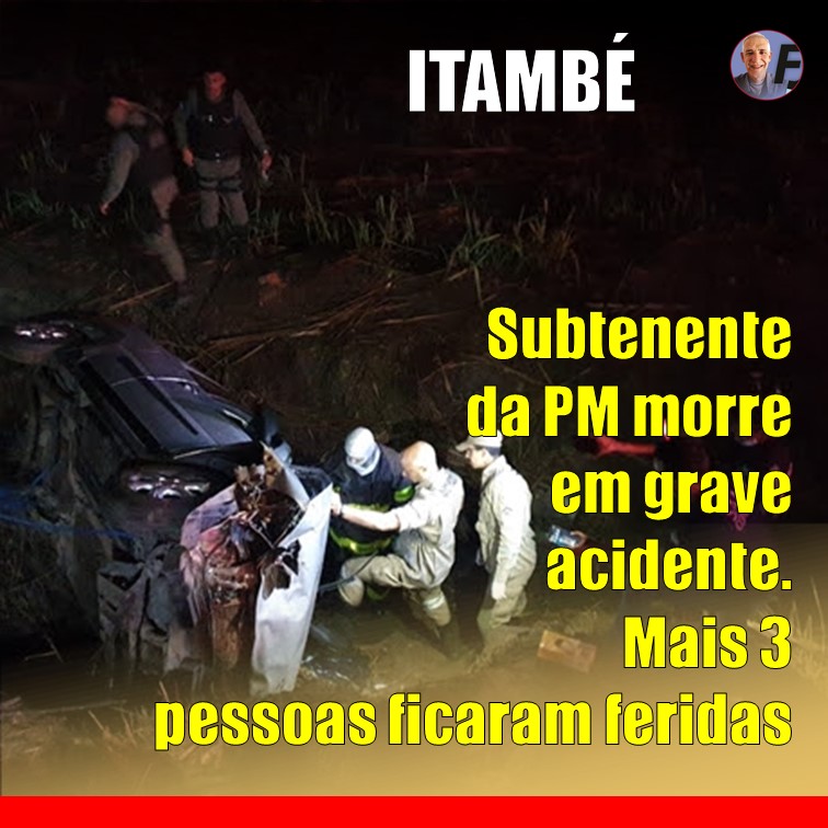 SUBTENENTE MORRE | Policial Militar morre e outras 3 pessoas ficam feridas em capotamento na PE-075 em Itambé (PE)