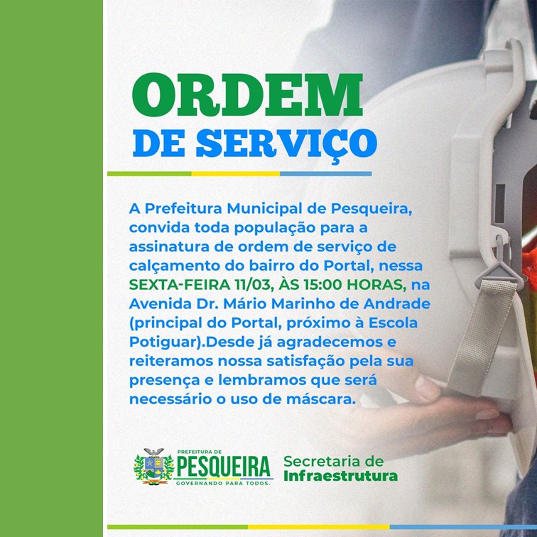 OBRAS | Prefeitura de Pesqueira assina ordem de serviço de calçamento do Portal nesta sexta-feira (11)