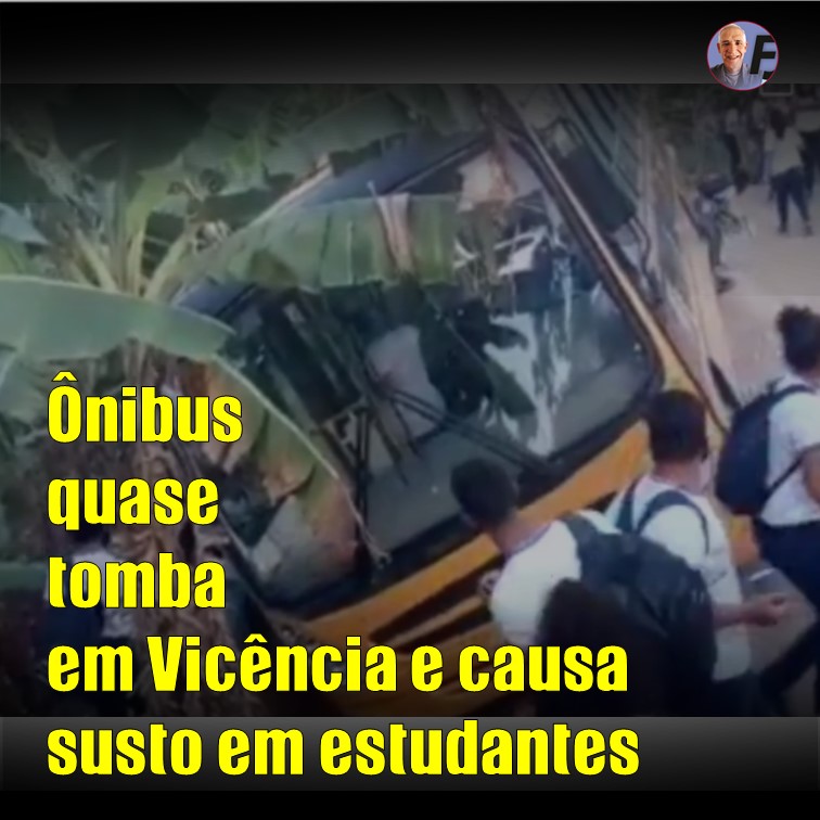 SUSTO | Ônibus escolar quase tomba em Vicência, na zona da mata. O Susto foi grande. VEJA VÍDEO