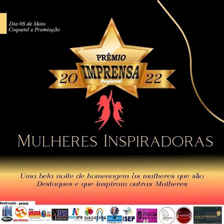 EM MAIO | Prêmio Imprensa: Mulheres Inspiradoras 2022