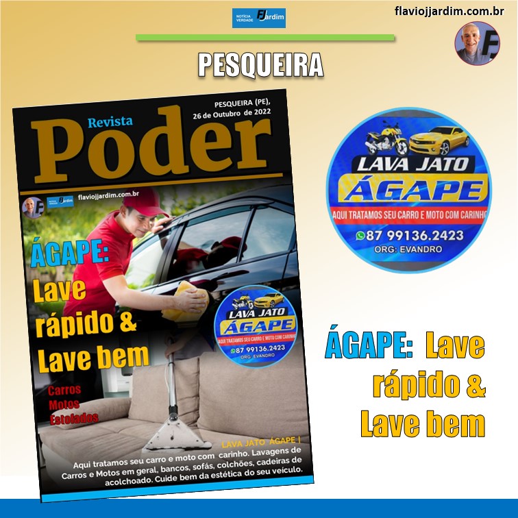 LAVA JATO | Pensou em Lavar seu carro, moto ou estofados? Passe no Lava Jato Ágape e cuide da estética do seu veículo