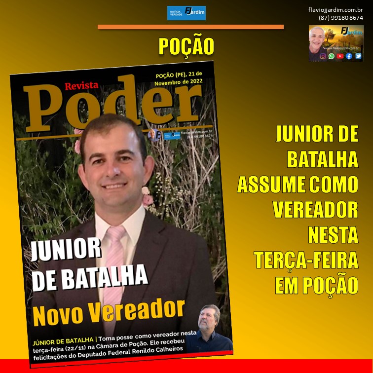 POÇÃO | Junior de Batalha assume como vereador nesta terça. Deputado Federal Renildo Calheiros parabeniza
