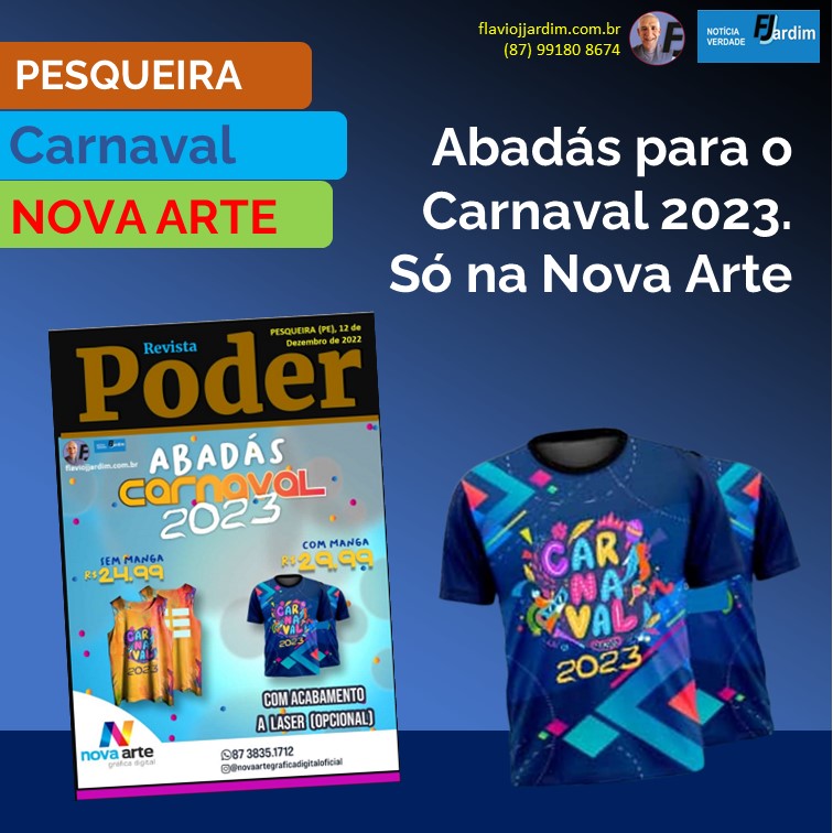 NOVA ARTE | ABADÁS PARA O CARNAVAL 2023: Sem mangas R$ 24,99. Com mangas R$ 29,99