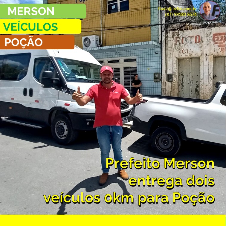 MERSON | Prefeitura de Poção realiza a entrega de 02 carros novos com recursos próprios para servir a Educação. Veja vídeo.