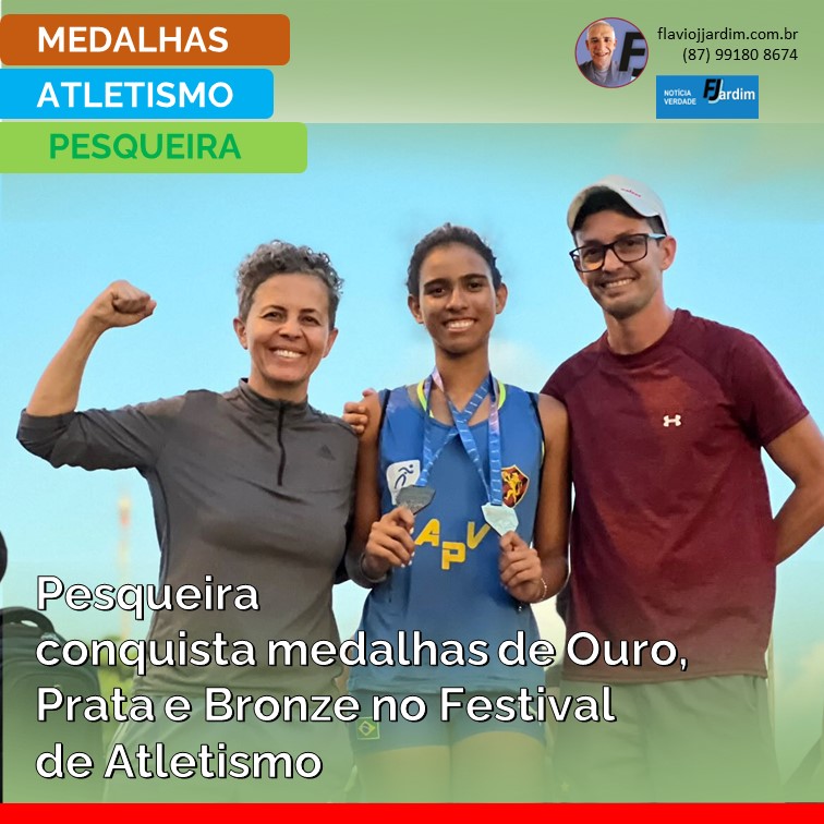 ATLETISMO | Pesqueira conquista medalhas de Ouro, Prata e Bronze no Festival de Atletismo no Recife