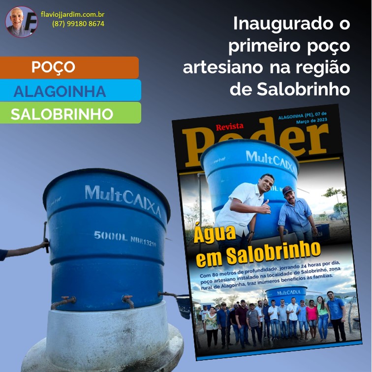 ALAGOINHA | Salobrinho agora tem poço artesiano com água de excelente qualidade perto de casa
