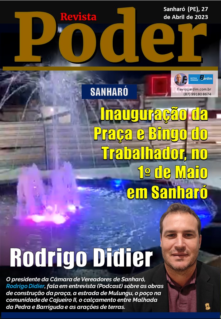 SANHARÓ | Nova Praça de Sanharó será inaugurada e entregue dia 1º de maio, com grande festa e bingo do Trabalhador