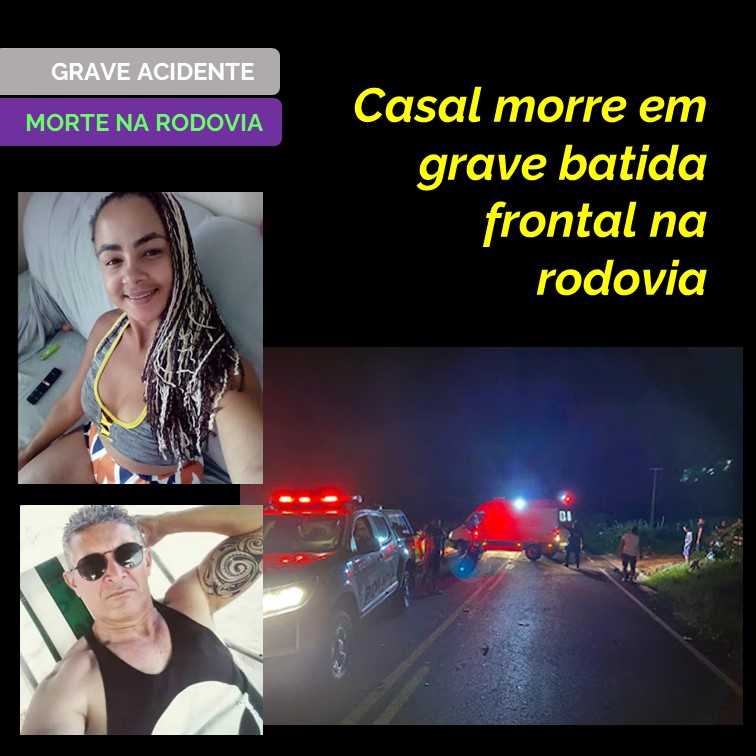 MORTE NA RODOVIA | Cabeleireiro e esposa morrem em colisão de trânsito na PE-145 no Agreste