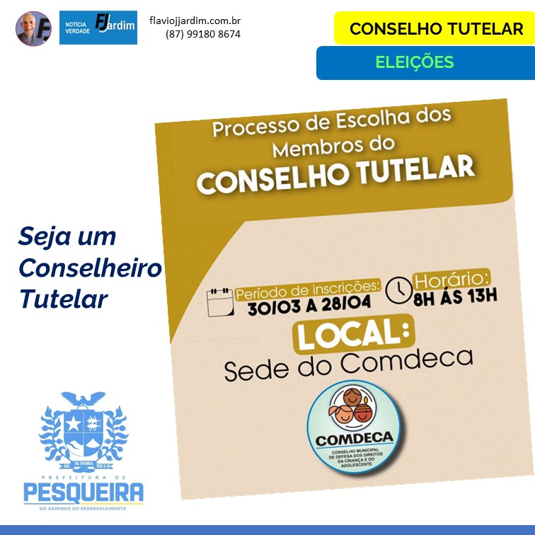 TUTELAR | Inscrições para novos conselheiros tutelares de Pesqueira estão abertas