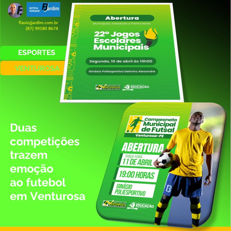 ESPORTES | Venturosa respira futebol com os Jogos Escolares Municipais e o Campeonato Municipal de Futsal
