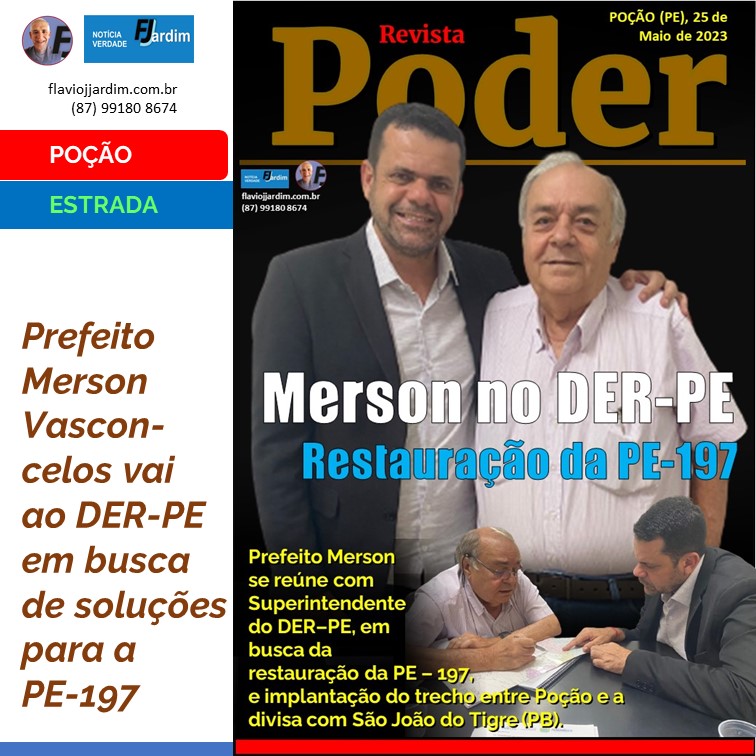 PE-197 | Prefeito Merson mantém encontro com DER-PE para restauração da PE-197, rodovia que liga Poção a Pesqueira