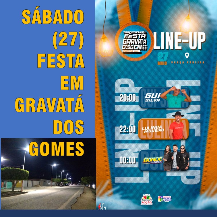 SHOWS | Encerramento da Festa de Gravatá dos Gomes movimenta Poção neste sábado (27)