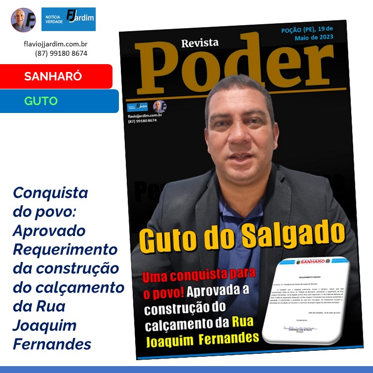 SANHARÓ | Guto do Salgado: “Calçamento da Rua Joaquim Fernandes vai melhorar a vida das pessoas do bairro”.