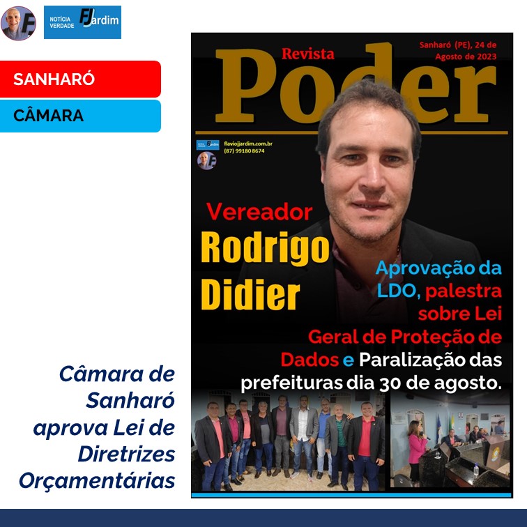 RODRIGO DIDIER | Câmara de Vereadores de Sanharó aprova Lei de Diretrizes Orçamentárias
