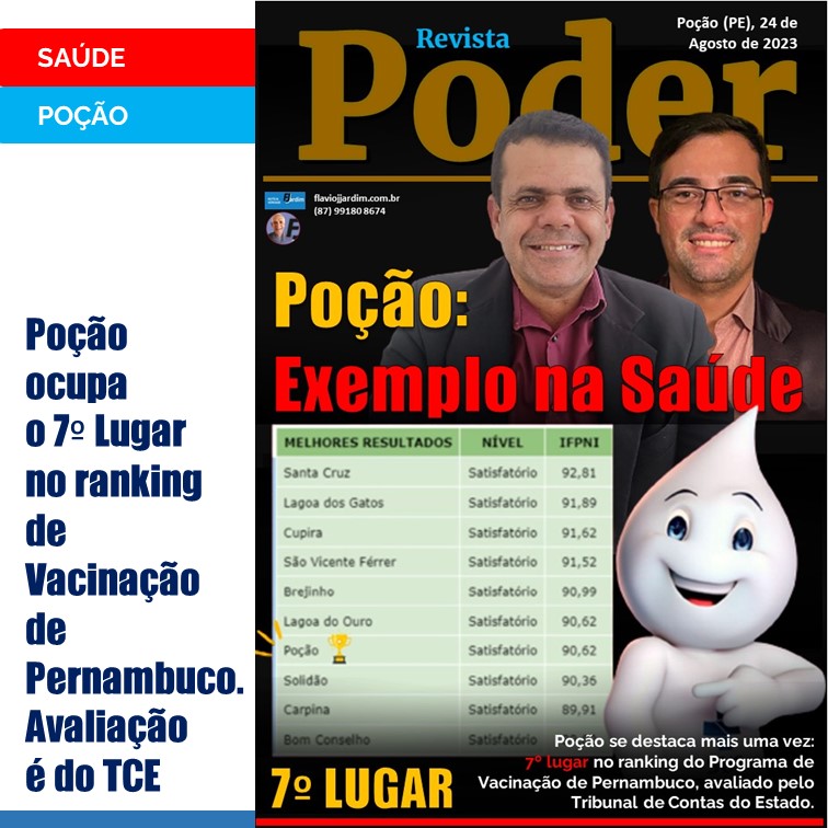 SAÚDE | Poção ocupa o 7º Lugar no ranking de Vacinação de Pernambuco. Avaliação é do TCE