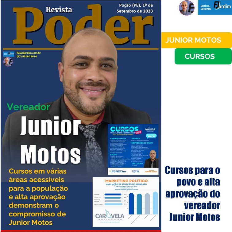 POÇÃO | Cursos em várias áreas acessíveis para a população e alta aprovação demonstram o compromisso de Junior Motos