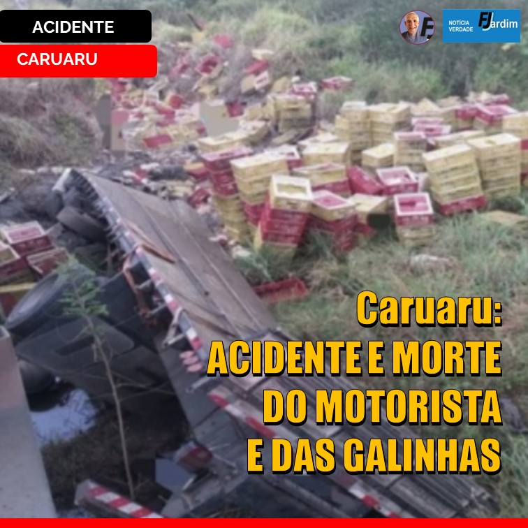 MORTE DO MOTORISTA E DAS GALINHAS | Motorista morre após capotar caminhão carregado com galinhas na BR-232