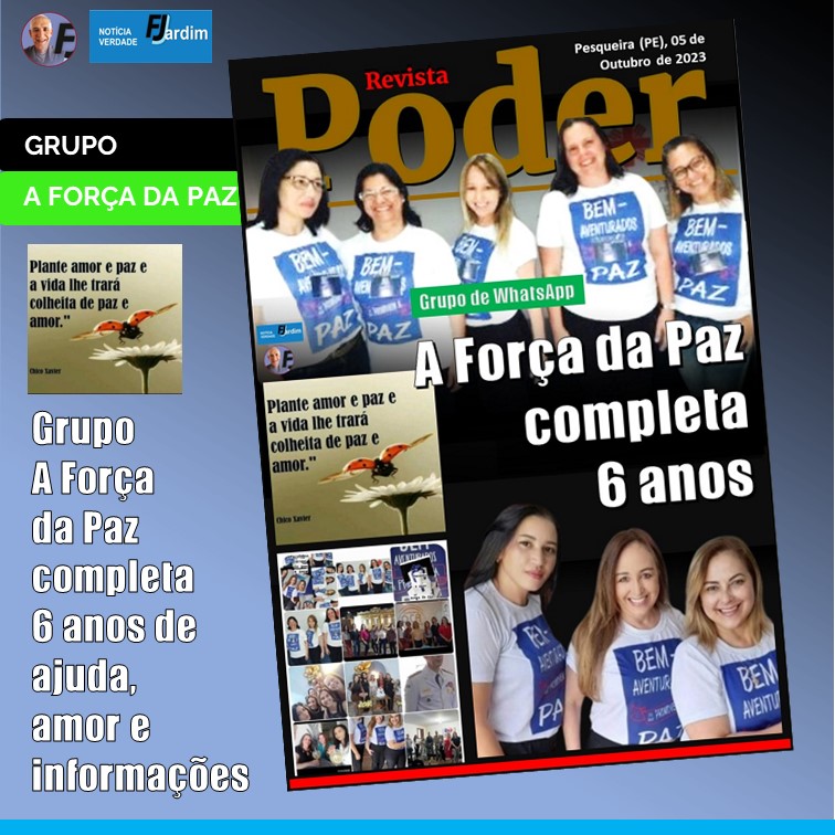 PAZ | Grupo A Força da Paz Completa 6 Anos de Ajuda, Amor e Informações