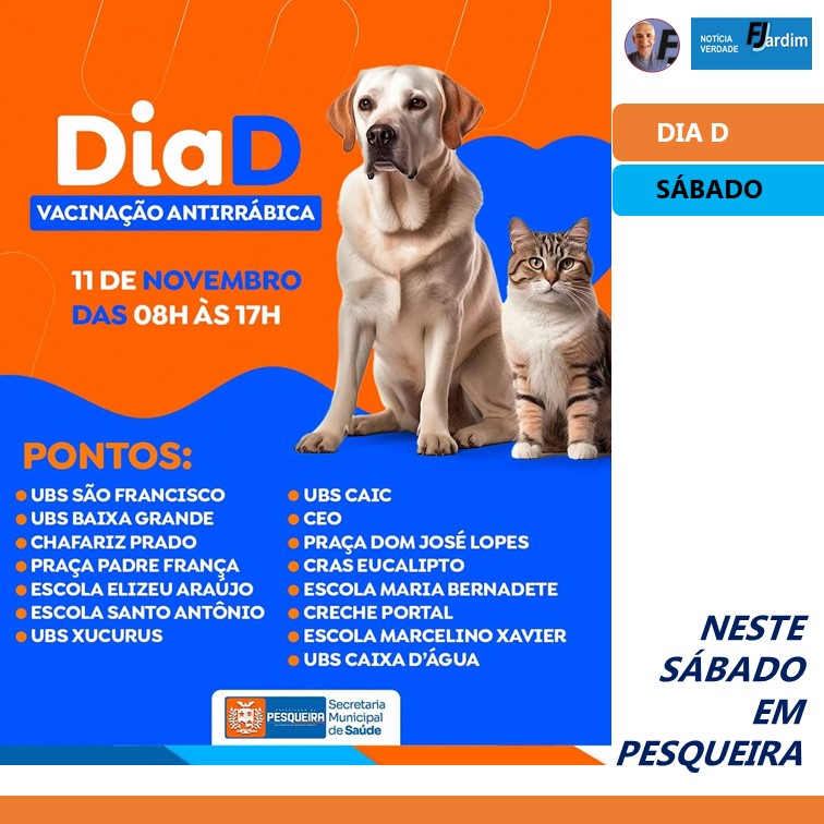 ANTIRRÁBICA |Prefeitura de Pesqueira vai realizar neste sábado grande mutirão contra a raiva animal