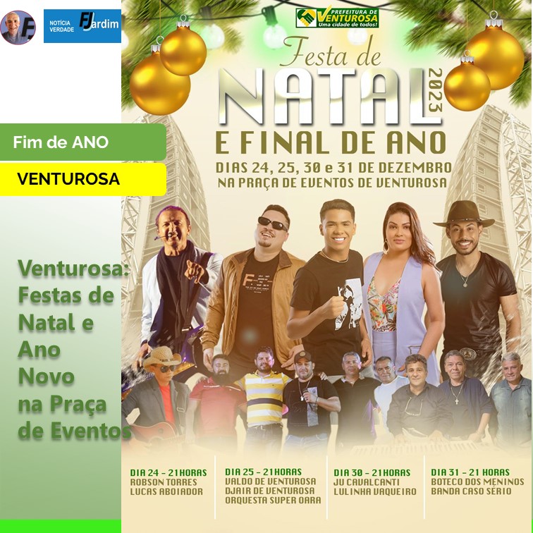 NATAL | Venturosa Anuncia Programação Especial para as Festas de Natal e Ano Novo na Praça de Eventos