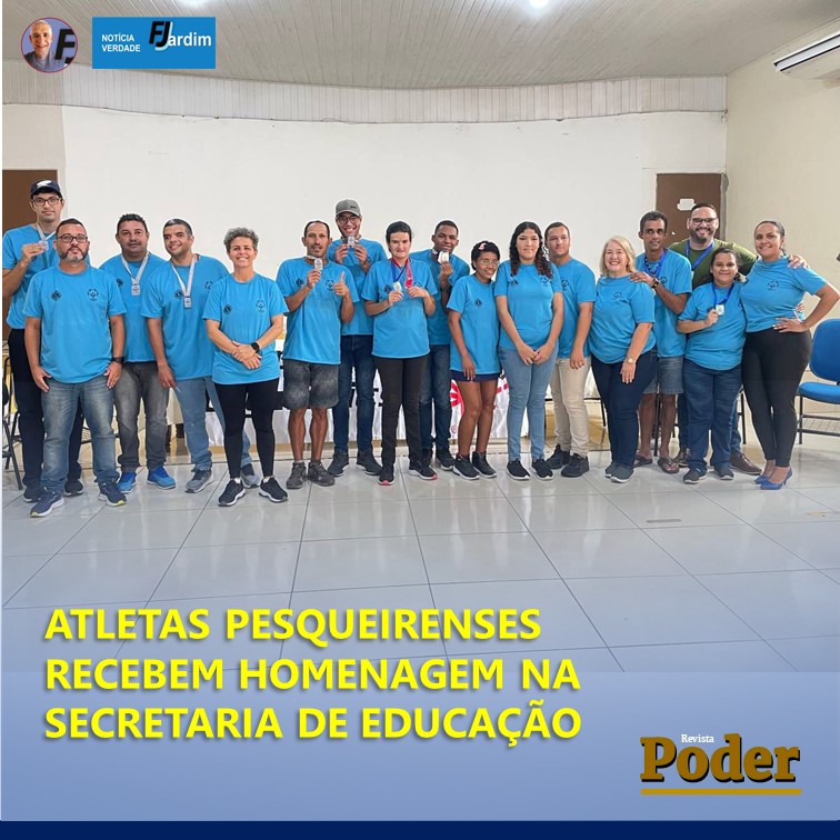 ATLETAS PESQUEIRENSES RECEBEM HOMENAGEM NA SECRETARIA DE EDUCAÇÃO
