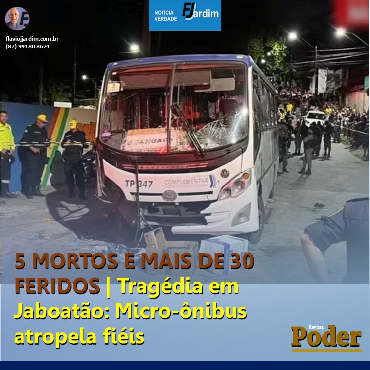 5 MORTOS E MAIS DE 30 FERIDOS | Tragédia em Jaboatão: Micro-ônibus atropela fiéis durante procissão deixando rastro de dor