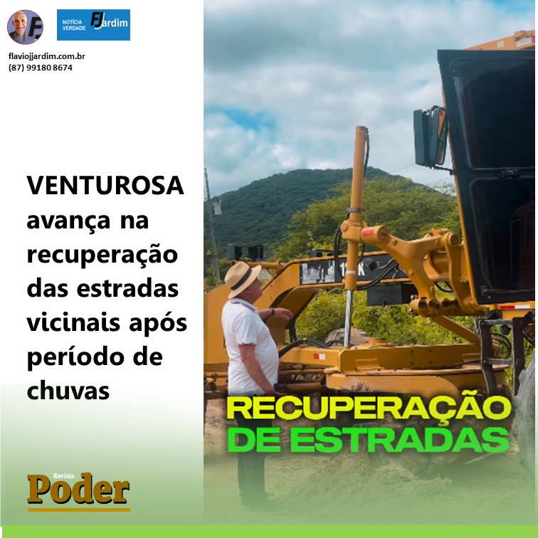 VENTUROSA avança na recuperação das estradas vicinais após período de chuvas