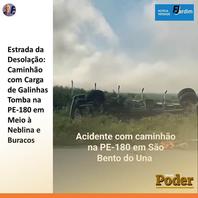 Estrada da Desolação: Caminhão com Carga de Galinhas Tomba na PE-180 em Meio à Neblina e Buracos