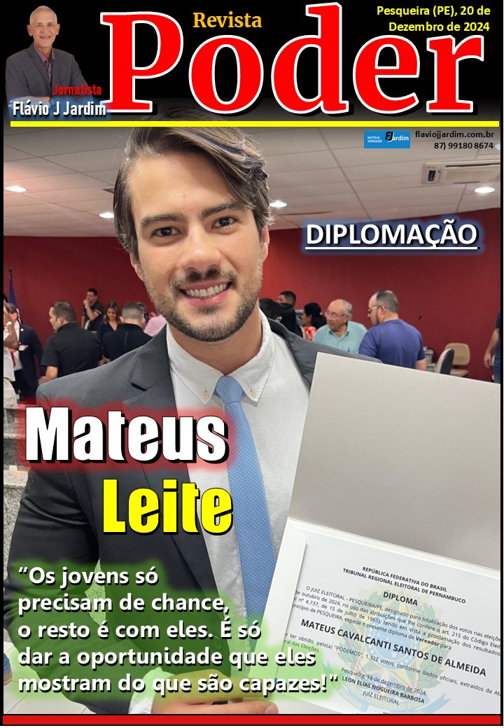 FORÇA JOVEM | Vereador Mateus Leite é diplomado em Pesqueira e reafirma seu compromisso com os jovens, com a geração de emprego e renda e o progresso da cidade