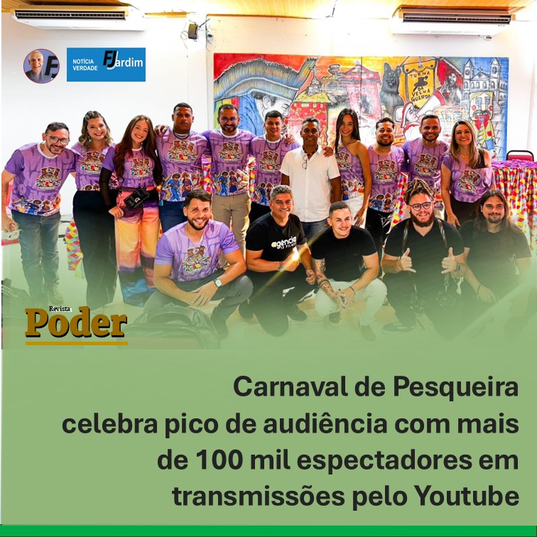 Carnaval de Pesqueira celebra pico de audiência com mais de 100 mil espectadores em transmissões pelo Youtube