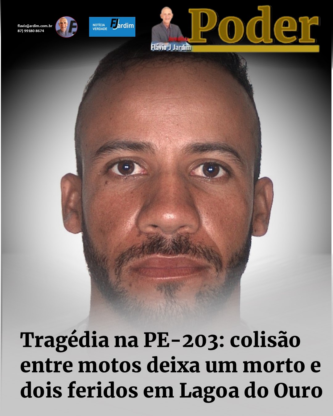Tragédia na PE-203: colisão entre motos deixa um morto e dois feridos em Lagoa do Ouro