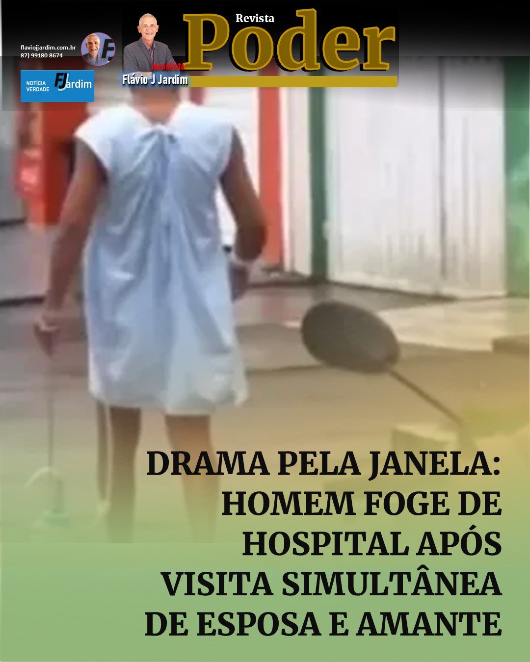 DRAMA PELA JANELA: HOMEM FOGE DE HOSPITAL APÓS VISITA SIMULTÂNEA DE ESPOSA E AMANTE