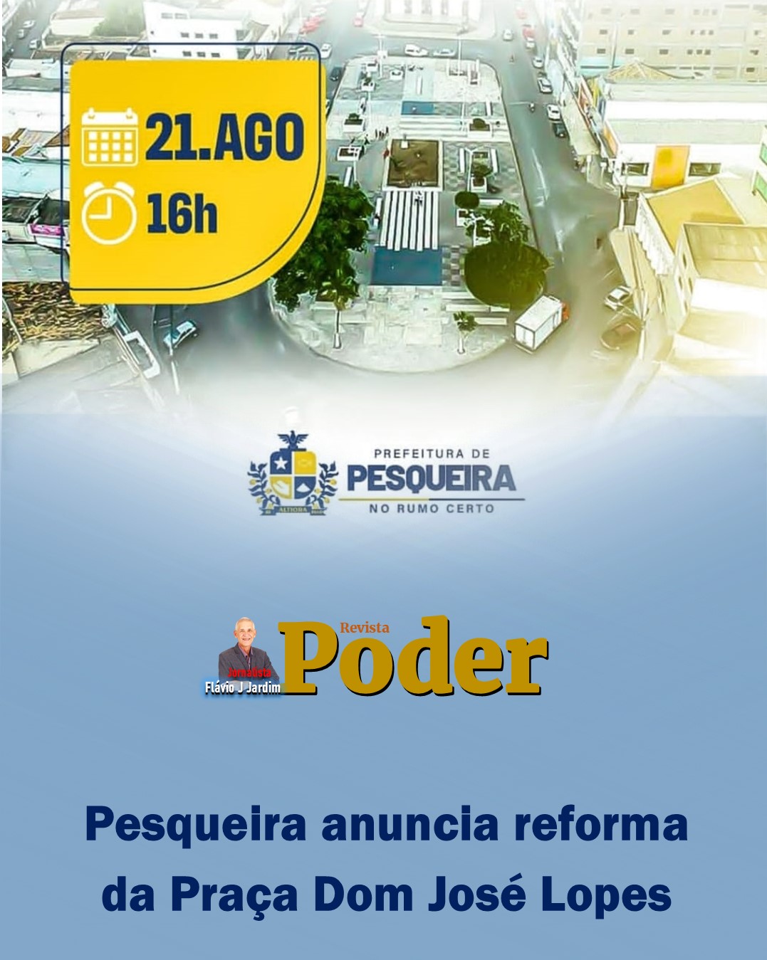 🌳 Pesqueira anuncia reforma da Praça Dom José Lopes