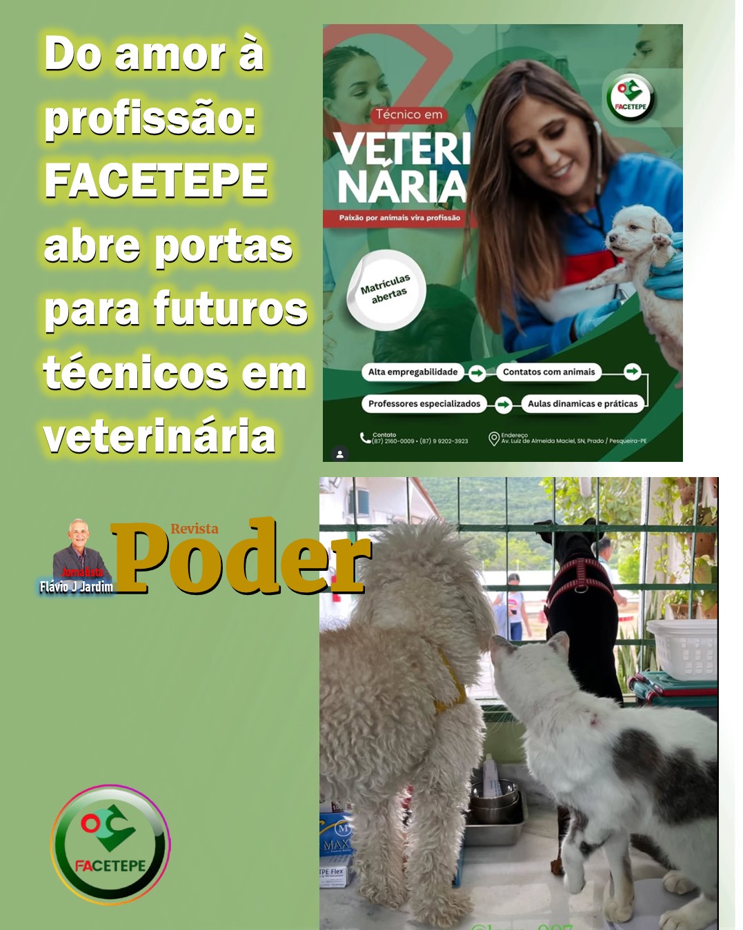 Do amor à profissão: FACETEPE abre portas para futuros técnicos em veterinária