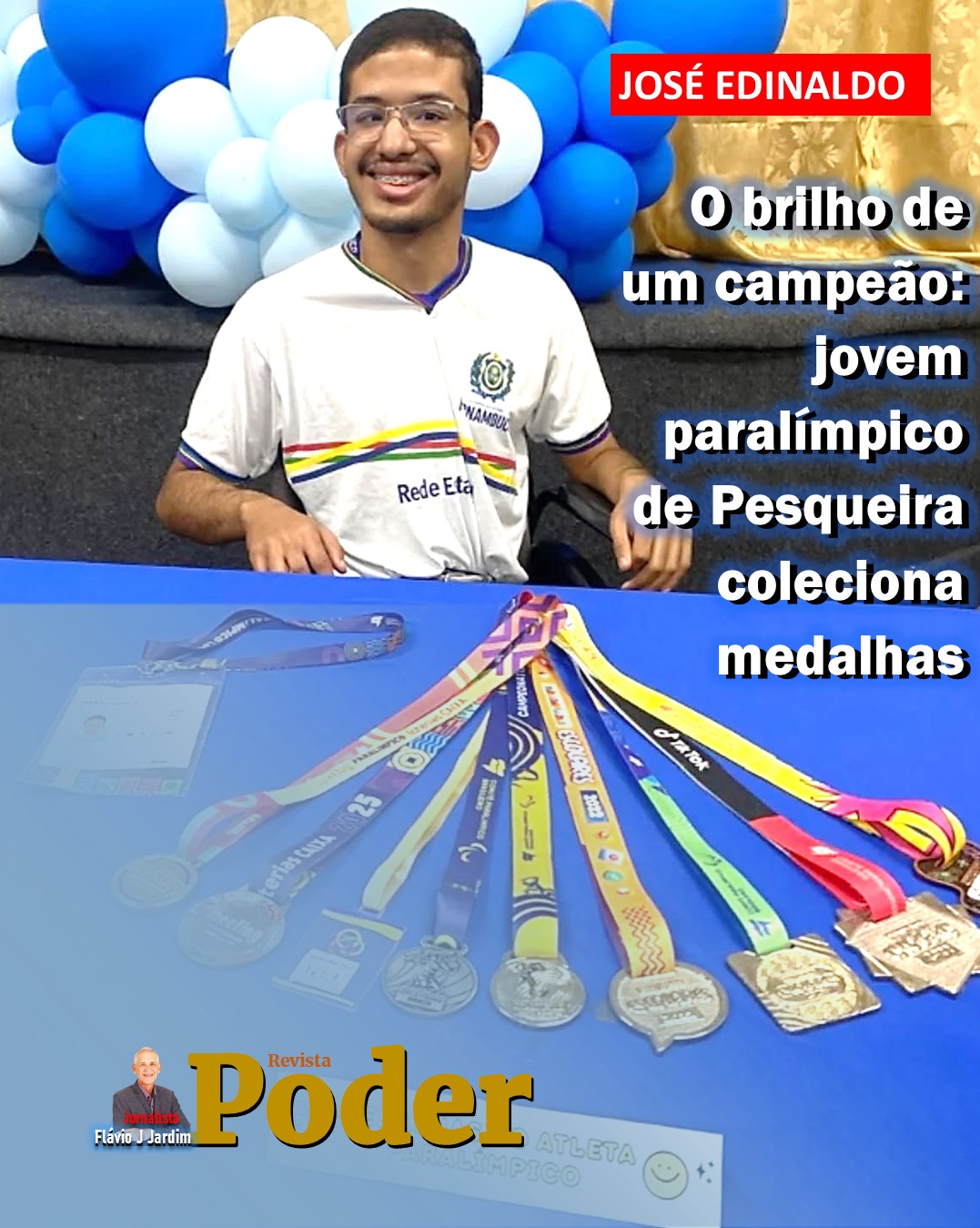 O brilho de um campeão: jovem paralímpico de Pesqueira coleciona medalhas