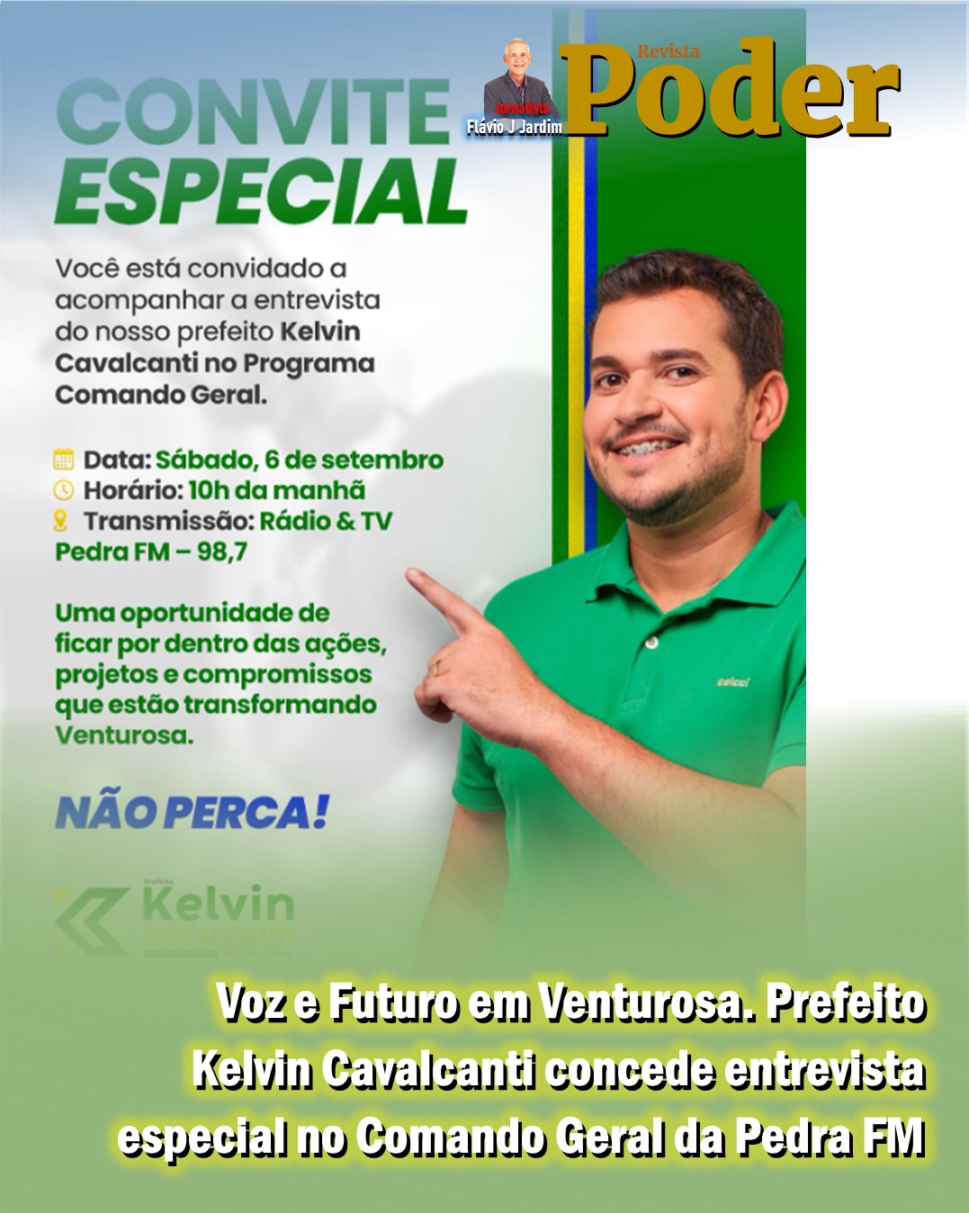 Voz e Futuro em Venturosa. Prefeito Kelvin Cavalcanti concede entrevista especial no Comando Geral da Pedra FM