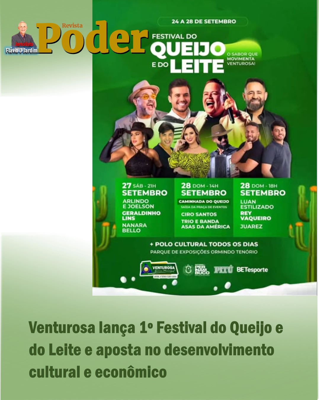 Venturosa lança 1º Festival do Queijo e do Leite e aposta no desenvolvimento cultural e econômico