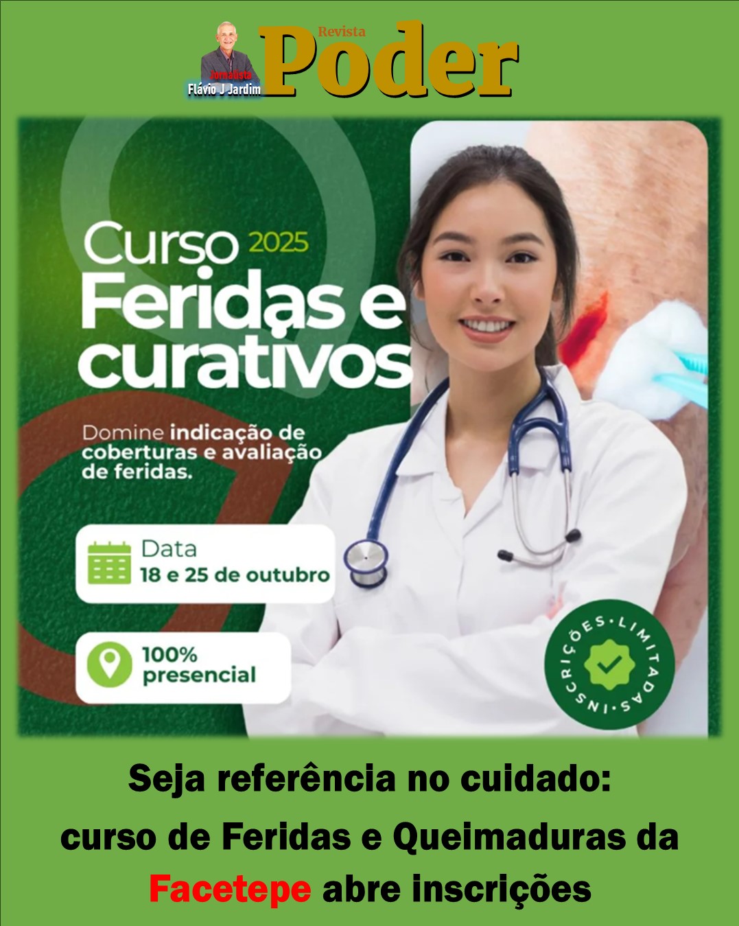 Seja referência no cuidado: curso de Feridas e Queimaduras da Facetepe abre inscrições