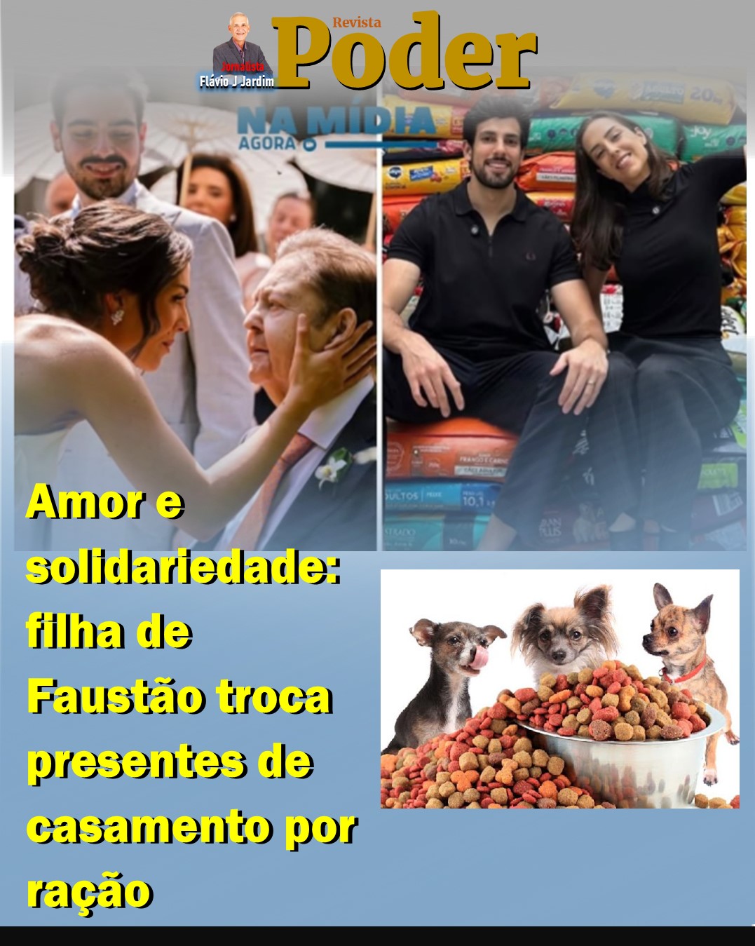 Amor e solidariedade: filha de Faustão troca presentes de casamento por ração