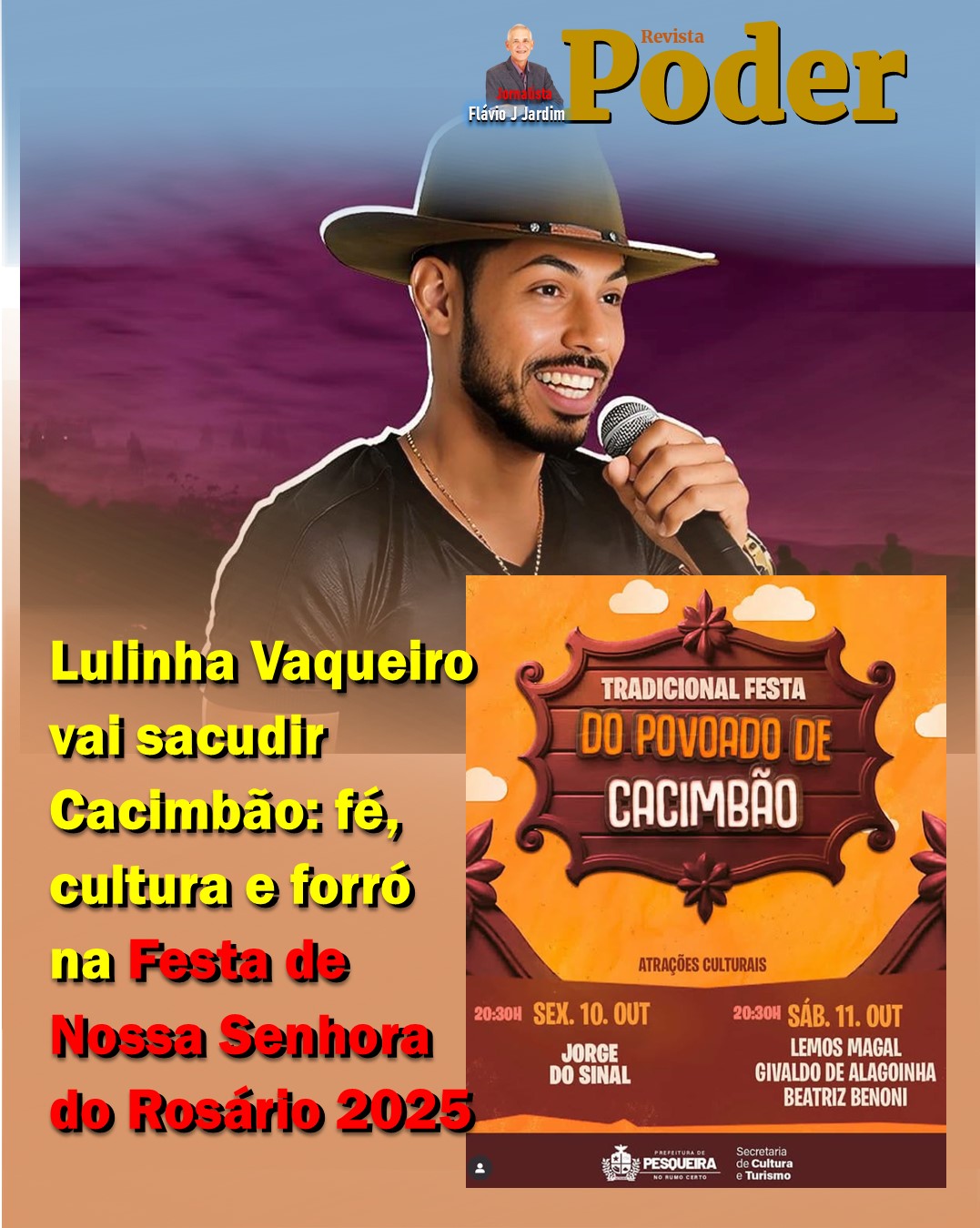 Lulinha Vaqueiro vai sacudir Cacimbão: fé, cultura e forró na Festa de Nossa Senhora do Rosário 2025