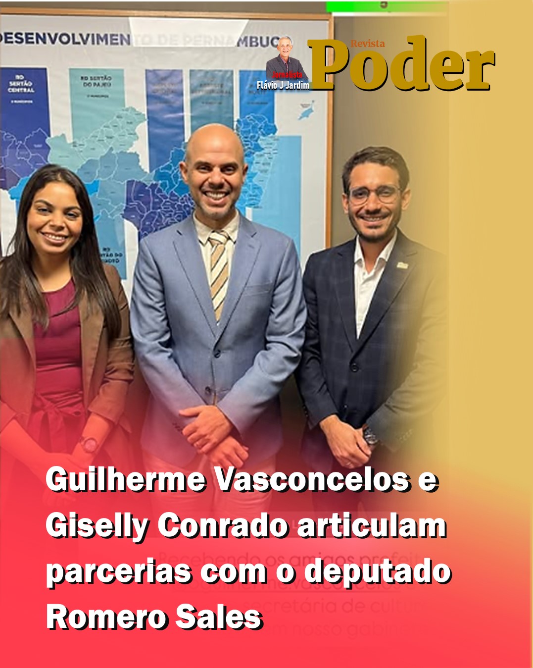 Guilherme Vasconcelos e Giselly Conrado articulam parcerias com o deputado Romero Sales