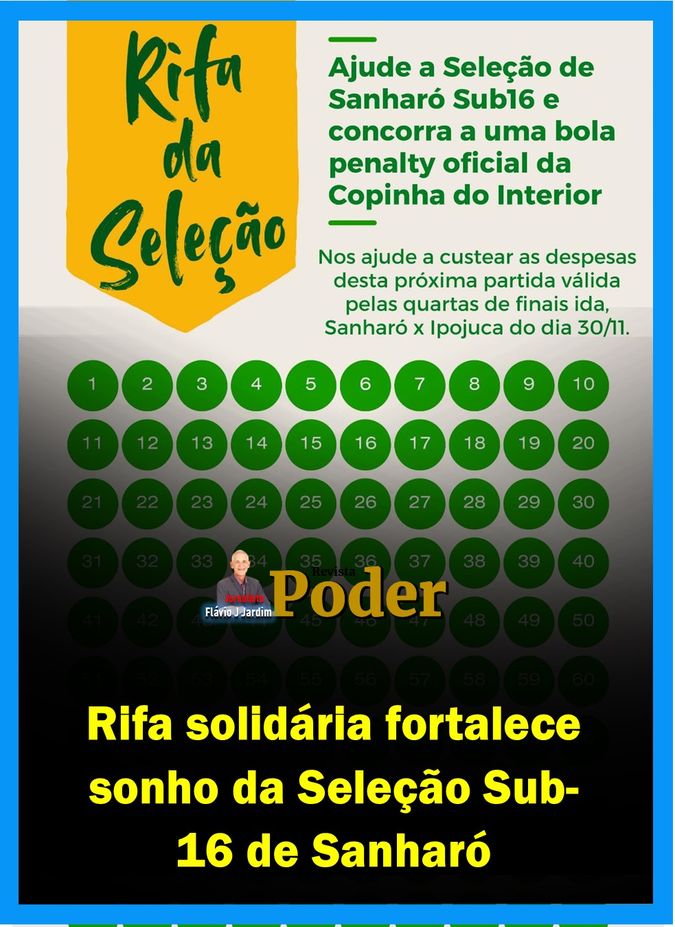 Rifa solidária fortalece sonho da Seleção Sub-16 de Sanharó