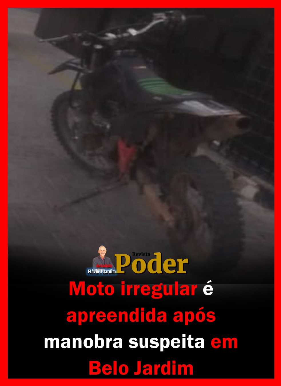 Moto irregular é apreendida após manobra suspeita em Belo Jardim