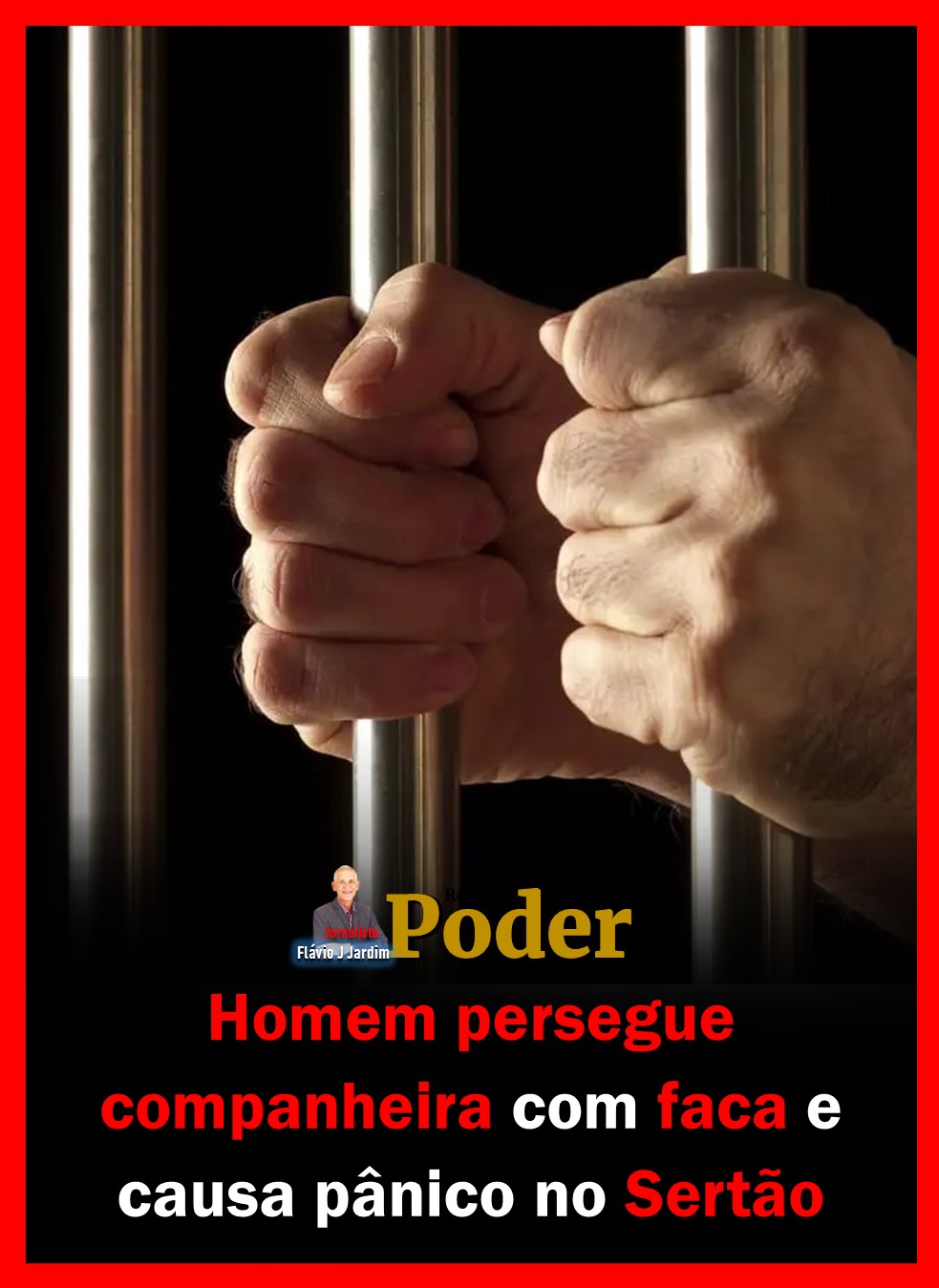 Homem persegue companheira com faca e causa pânico no Sertão